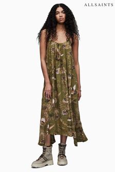 AllSaints Green Areena Peggy Dress (100189) | $307
