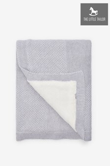 The Little Tailor Grey Baby Knitted Lined Shawl Blanket (100291) | R882