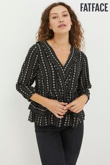 FatFace Black Tibby Frill Floral Blouse (100793) | €38