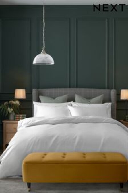 White Collection Luxe 400 Thread Count 100% Egyptian Cotton Sateen Duvet Cover And Pillowcase Set (100880) | 64 € - 105 €