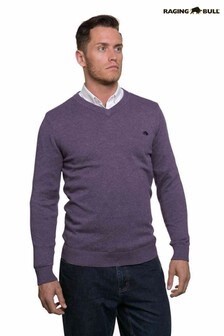 Raging Bull Purple Signature V-Neck Sweater (101509) | $130 - $147