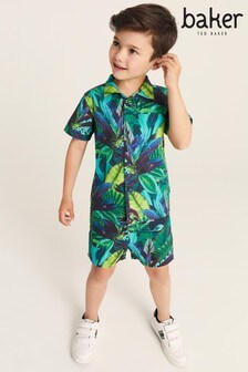 Chemise Baker by Ted Baker verte à motif tropical