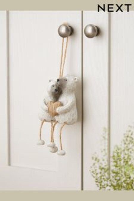 White Bertie Bear Hanging Decoration (101767) | $13