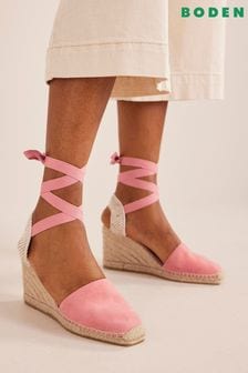 Boden Pink Square Toe Espadrille Wedges (101953) | €63