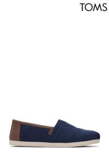 Toms Vegan海藍色斜紋平底帆布鞋 (102060) | NT$2,430