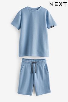 Blue Texture Short and Tshirt Set (3-16yrs) (102082) | 84 SAR - 131 SAR