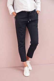 Navy Check Maternity Jersey Relaxed Formal Joggers (103423) | 19 €