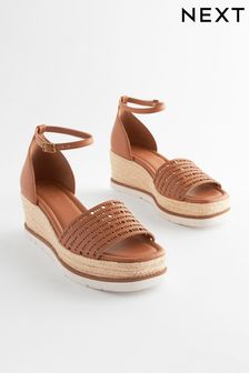 Tan Brown Forever Comfort® Lasercut Espadrilles Wedges (103821) | €58