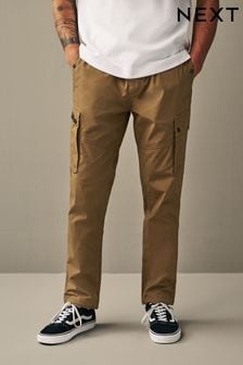 Светло-коричневый - Зауженный крой - Легкие брюки-карго в стиле милитари (104017) | €48