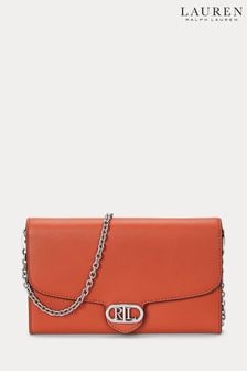 Оранжевый - Кожаная сумка с длинным ремешком Lauren Ralph Lauren Adair (104153) | €250