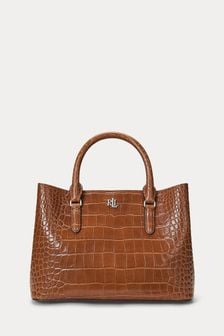 Lauren Ralph Lauren Marcy Croc Effect Tan Brown Texture Satchel Bag (104435) | 611 €