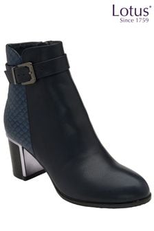 Lotus Navy Blue Ankle Boots (104456) | OMR34