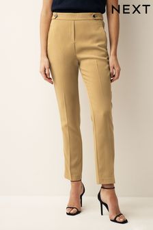 Camel Brown Tailored Elastic Back Straight Leg Trousers (104747) | AED62