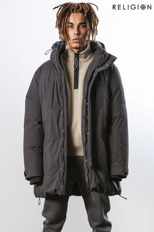Religion Black Medium Weight Padded Parka with Two Way Zip Closure (104763) | €192