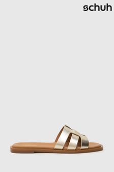 Schuh Gold Tierney Leather Sliders (105534) | ₪ 161