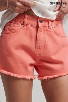 Superdry Pink Superdry Pink High Rise Denim Shorts (106680) | 287 SAR