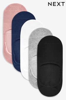 Black/Grey/Pink Invisible Trainer Socks Five Pack (106861) | €7