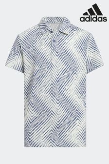 adidas Golf Blue/White Scripted Polo Shirt