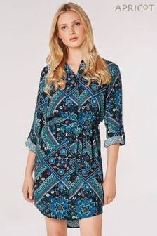 Apricot Blue Scarf Print Belted Shirt Dress (107229) | €21.50