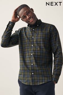 Forest Green Check Easy Iron Button Down Oxford Shirt (107934) | $39