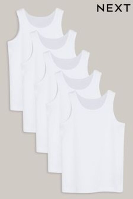 White Vests 5 Pack (1.5-16yrs) (108446) | kr141 - kr201