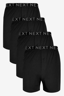 Black 4 pack Loose Fit Pure Cotton Boxers (108664) | R406