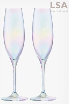 LSA International Polka Champagne Flutes Set of 2