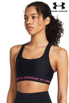 Under Armour Black/Pink Crossback Mid Support Bra (108919) | AED177