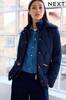 Navy Blue Shower Resistant Quilted Jacket (109184) | $112