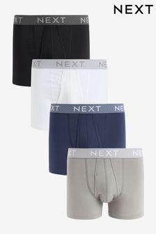 Blue Grey Texture Waistband 4 pack A-Front Boxers (110025) | kr265