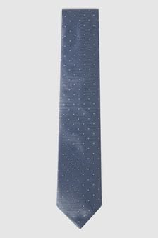 Reiss Airforce Blue Liam Polka Dot Silk Tie (110290) | €75