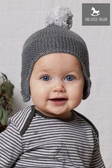 The Little Tailor Blue Baby Trapper Hat With Pompom (110344) | €20