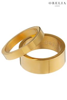 Orelia & Joe Gold Tone Metal Stacking Ring Set (110856) | 159 SAR