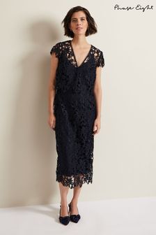 Phase Eight Blue Meghan Lace Double Layer Dress (110881) | 1,133 QAR