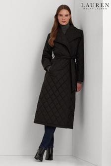 Черная стеганая куртка макси с запахом Lauren Ralph Lauren (110896) | €199