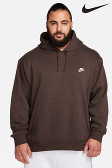 Ciemnobrązowy - Bluza z kapturem wkładana przez głowę Nike Club (111746) | 380 zł