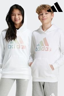 adidas White Kids Metallic Print Hoodie (112200) | $51