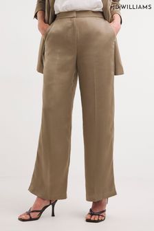 JD Williams Truffle Satin Wide Leg Brown Trousers (112664) | €15.50