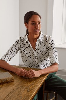 Chemise Boden en soie blanche