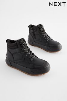 Black Lace-Up High Top Boots (113528) | $46 - $52