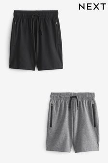 Grey/Black 2 Pack Sports Shorts (6-17yrs) (113663) | kr228 - kr380