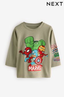 Зеленый хаки - Marvel Long Sleeve 100% Cotton T-shirt (3mths-8yrs) (113852) | €17 - €20