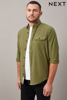 Green Textured Oxford Long Sleeve Shirt (113974) | 72 SAR