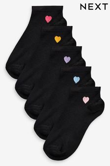 Heart Motif Trainer Socks Five Pack (114009) | AED33