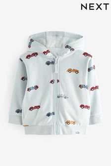 Light Blue Car All-Over Print Jersey Zip Through Hoodie (3mths-7yrs) (114221) | AED44 - AED51