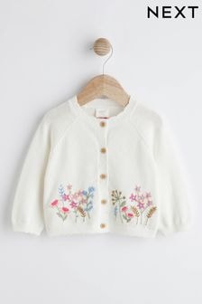 Pink Floral Baby Embroidered 100% Cotton Cardigan (0mths-2yrs) (114531) | $24 - $27