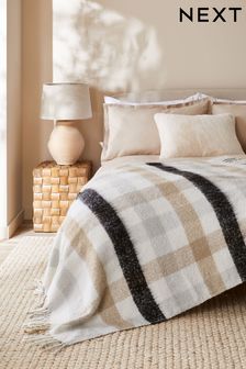 Throws Natural Check Homeware Bedding Next Luxembourg