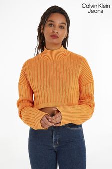 Calvin Klein Jeans Cropped-Pullover, Orange (114687) | 93 €