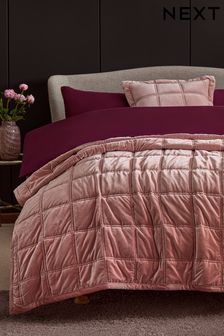 Throws Pink Plain Homeware Bedding Next Luxembourg