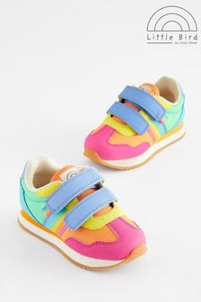 Little Bird by Jools Oliver Multi Pastel Younger Colourful Rainbow Retro Runner Trainers (114890) | $45 - $51